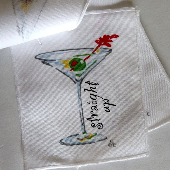 NEW CECIL SAYDAH COCKTAIL BAR TOWEL NAPKIN COASTER MARTINI SHAKER SET (NEW) - Picture 5 of 10